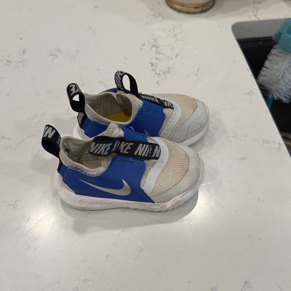 Nike Kids Blue and Cream Slip-On Sneakers
